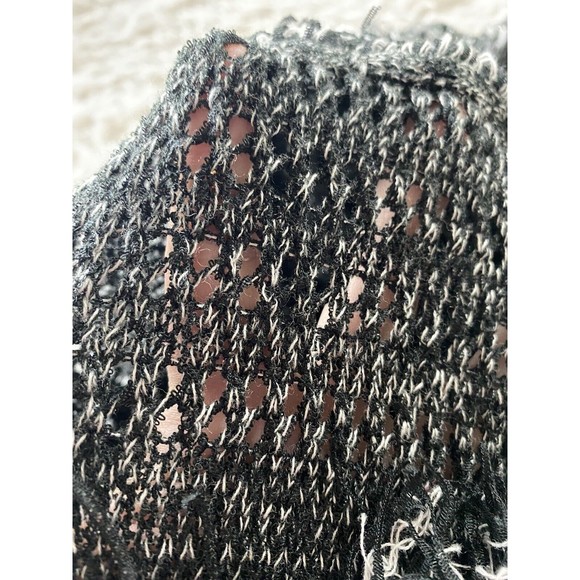 Knox Rose Open Front Cardigan Fringe Boho Festival Size XS NWT Black Marled - Picture 13 of 13